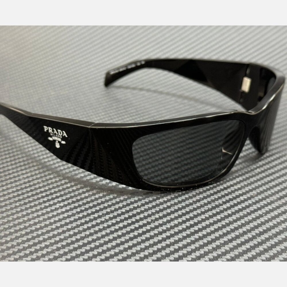 PRADA 60mm Black Dark Grey Men's Sunglasses - Picture 4 of 5